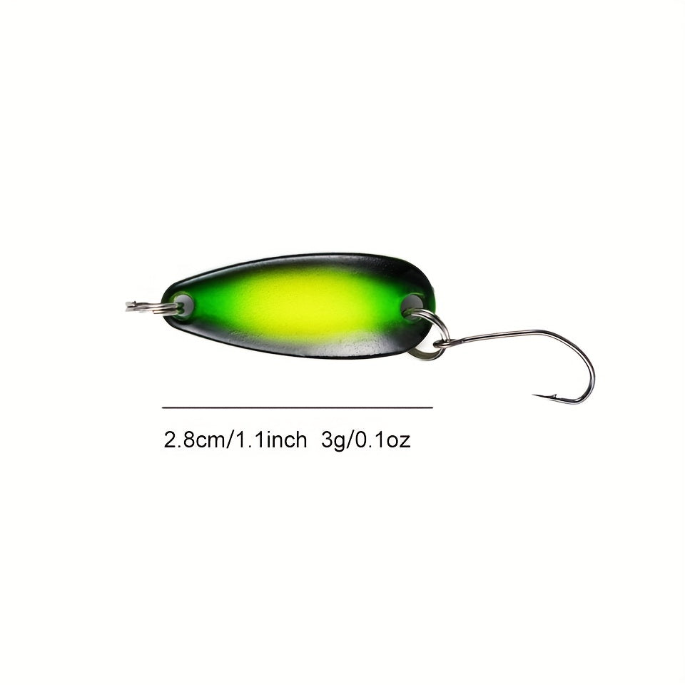 6pcs Sparkling Spoon Lure 2 1 1inch 3g Trout Fishing Single Hook Tackle