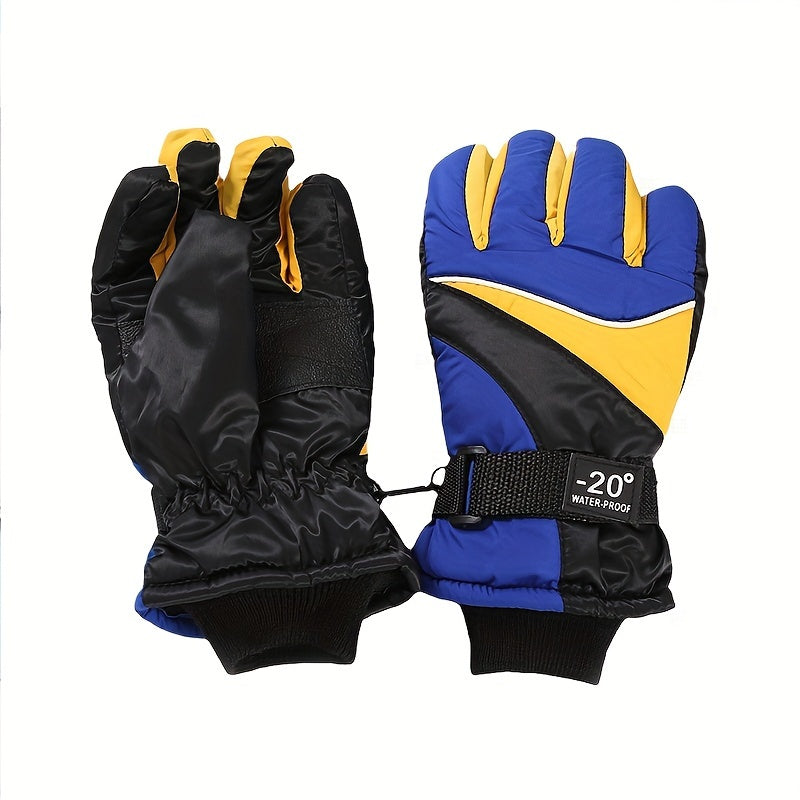 Youth Winter Waterproof Ski Gloves - Windproof Warm Gloves for Kids