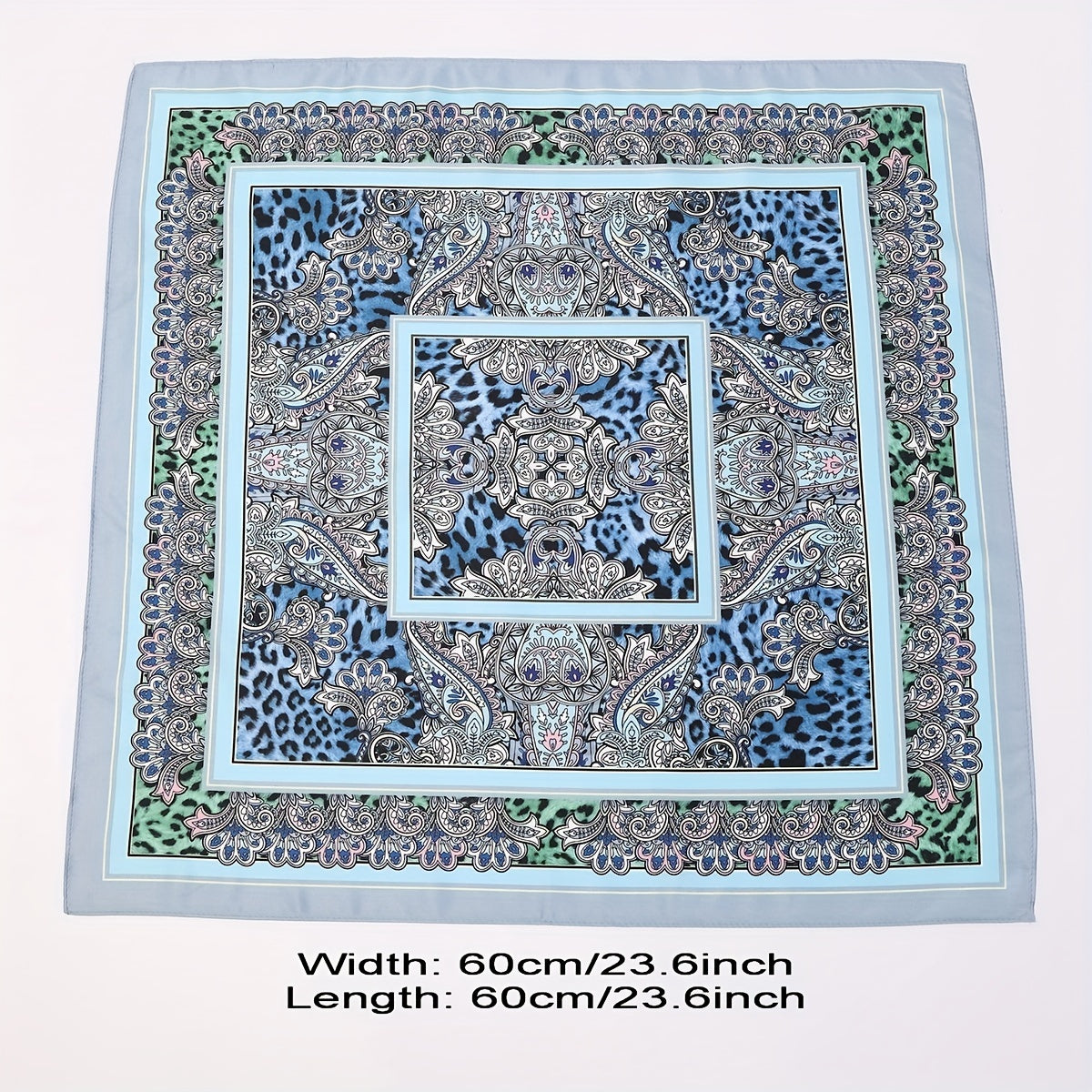 Leopard Paisley Print Bandana Satin Square Scarf Head Wraps Neckerchief