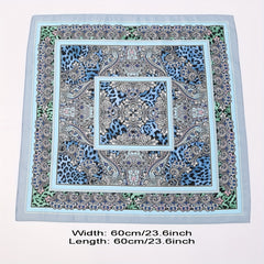 Leopard Paisley Print Bandana Satin Square Scarf Head Wraps Neckerchief