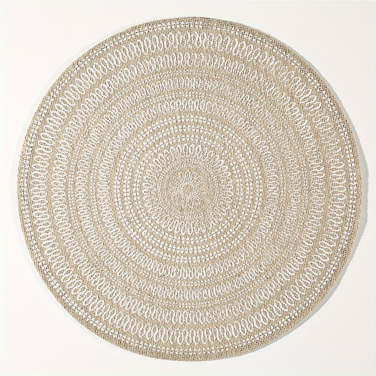 6pcs Jute Printed Placemat Heat Insulation Mat for Dining Decor