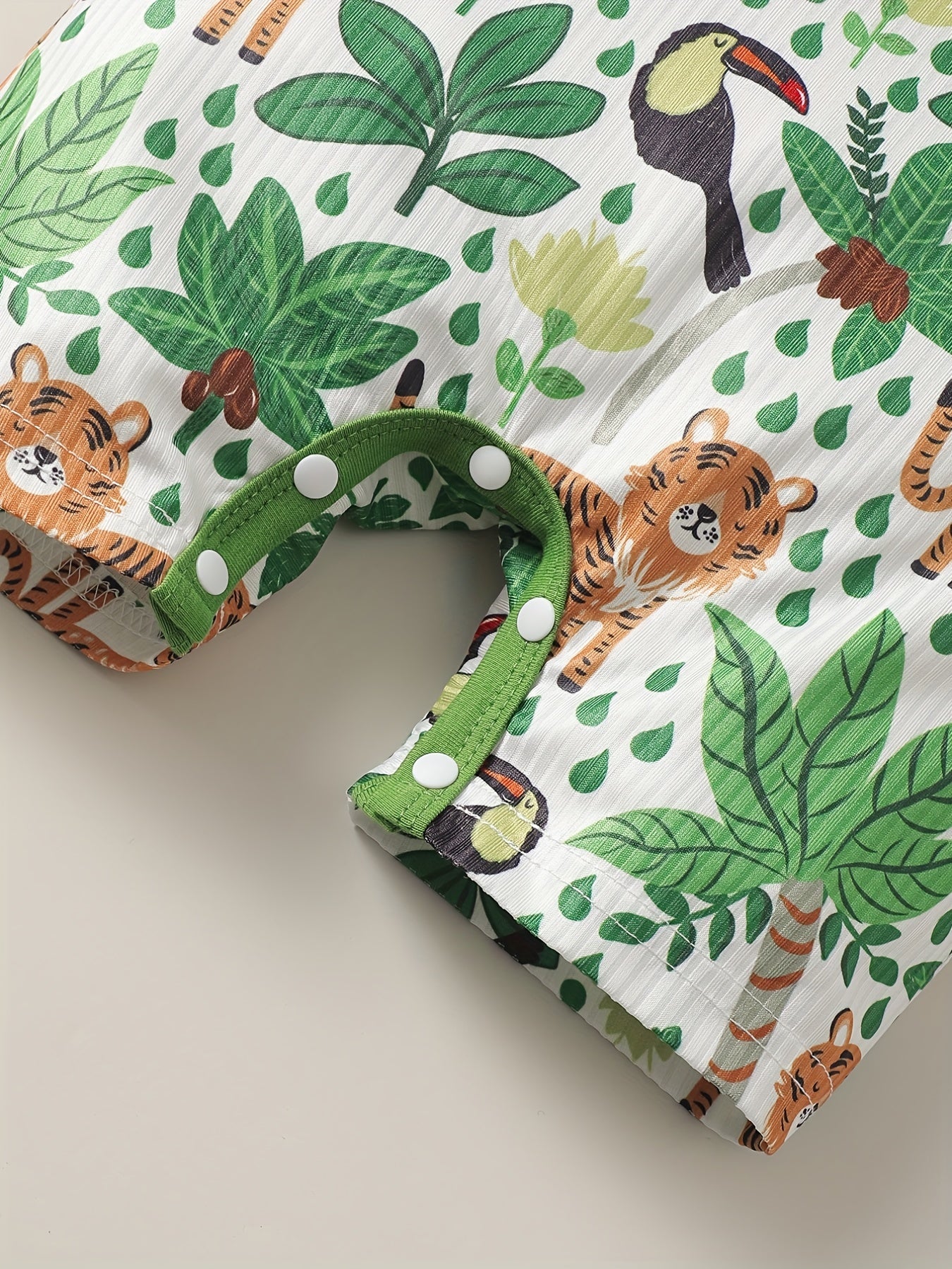 Animal Graphic Print Short Sleeve Romper Jumpsuit for Baby Boys & Girls