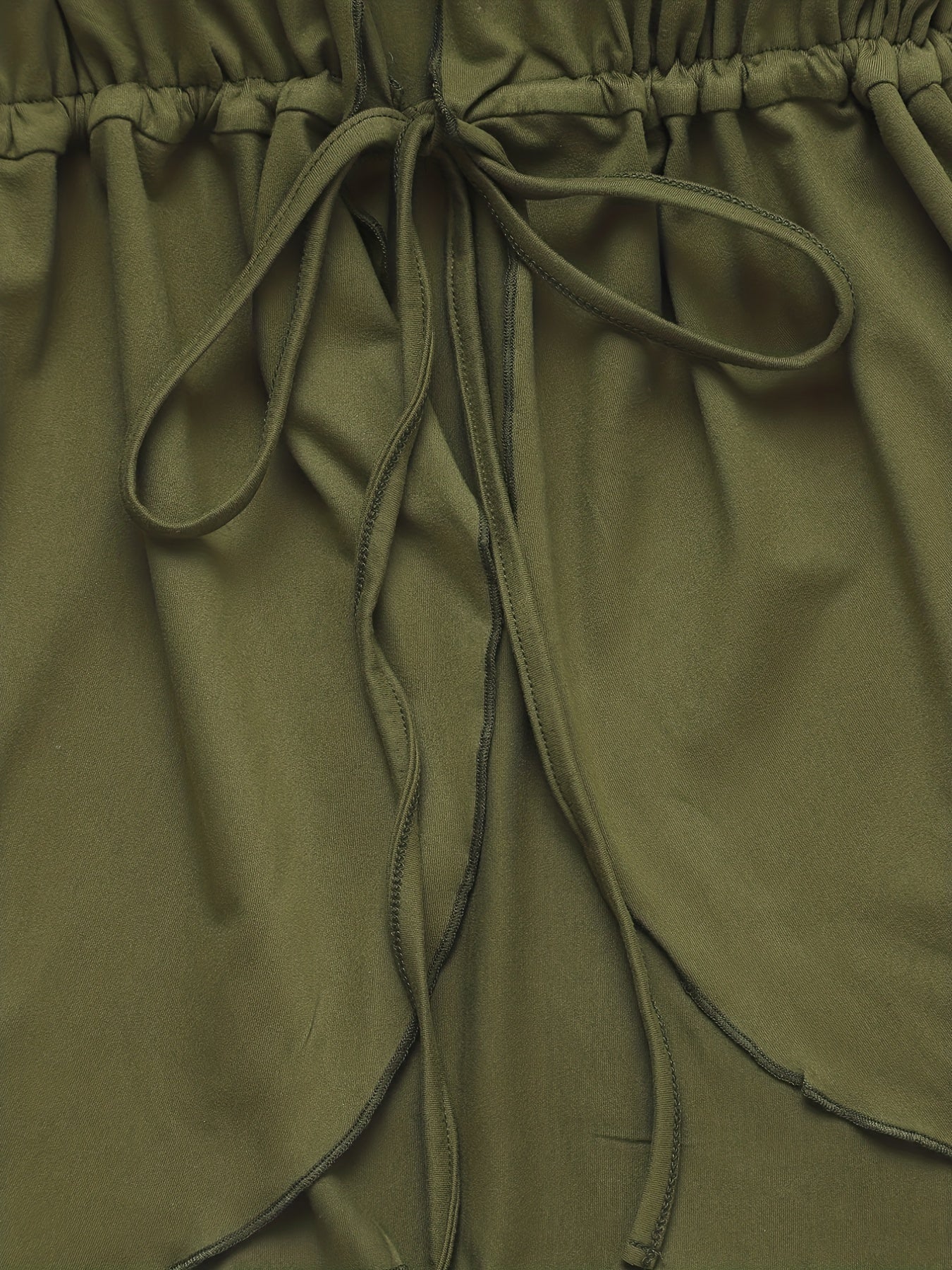 Solid Long Sleeve Open Front Drawstring Cardigan