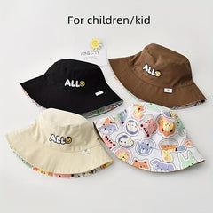 Baby Sunscreen Sun Hat Children's Basin Hat Happy Face Embroidery All-match Hat