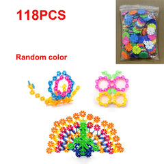 Colorful Plastic Building Blocks Set with Digital Letters Snowflakes