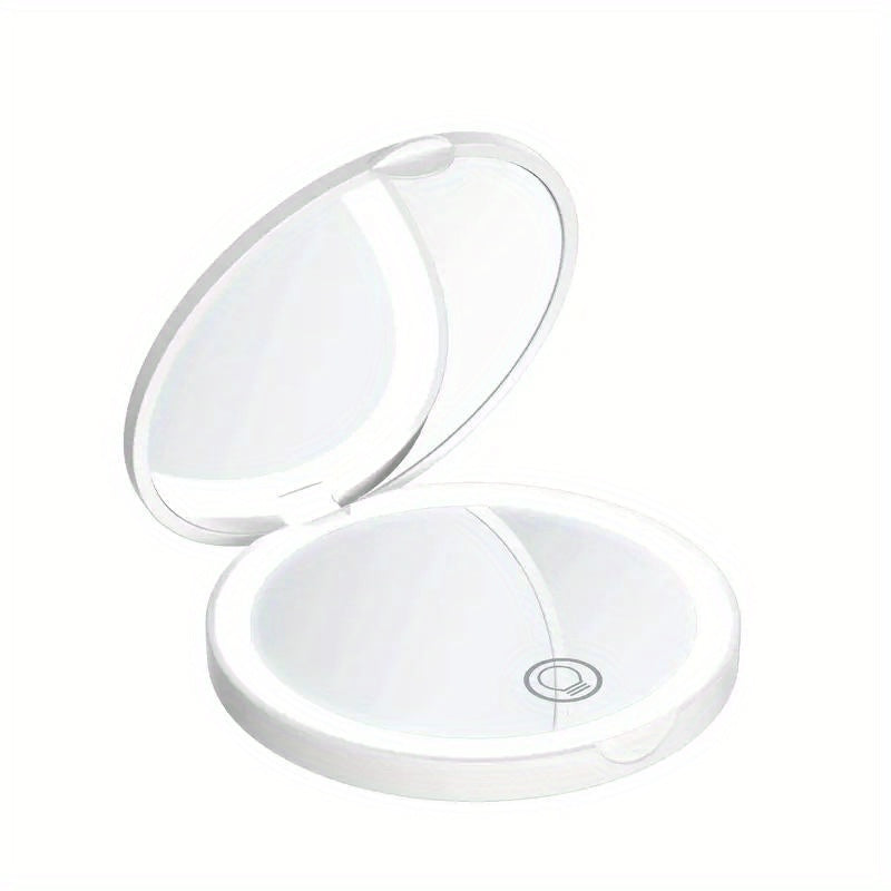 LED Pocket Makeup Mirror 1X 3X Magnified Compact Mirror With Light