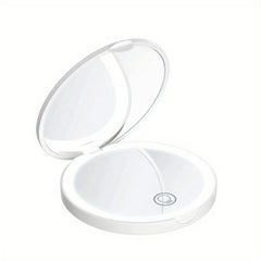 LED Pocket Makeup Mirror 1X 3X Magnified Compact Mirror With Light