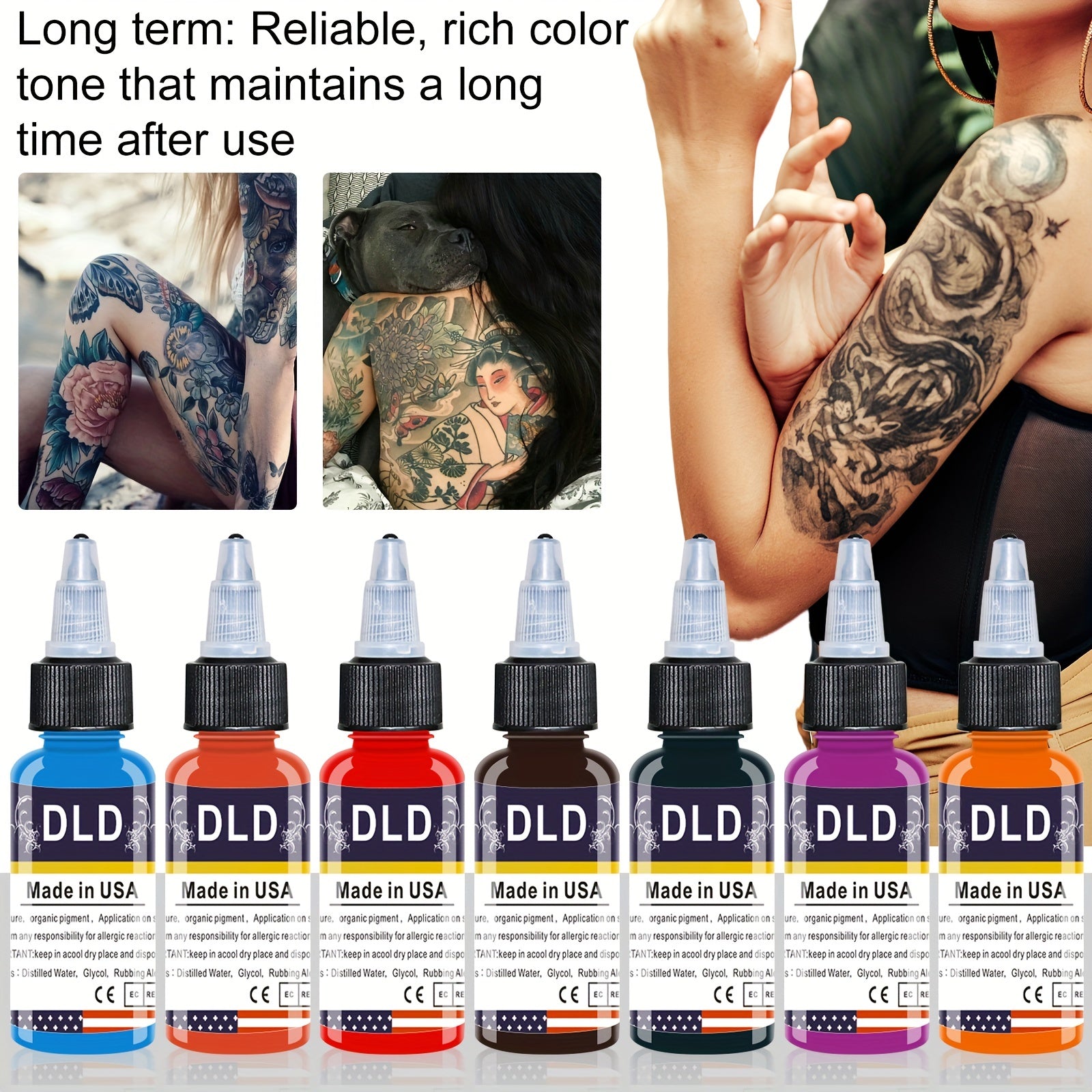 14pcs Tattoo Ink Set Professional Pigment Long Lasting Tattoo Painting Supplies