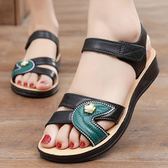 Non Slip Breathable Open Toe Sandals Soft Sole Retro Vintage Slippers
