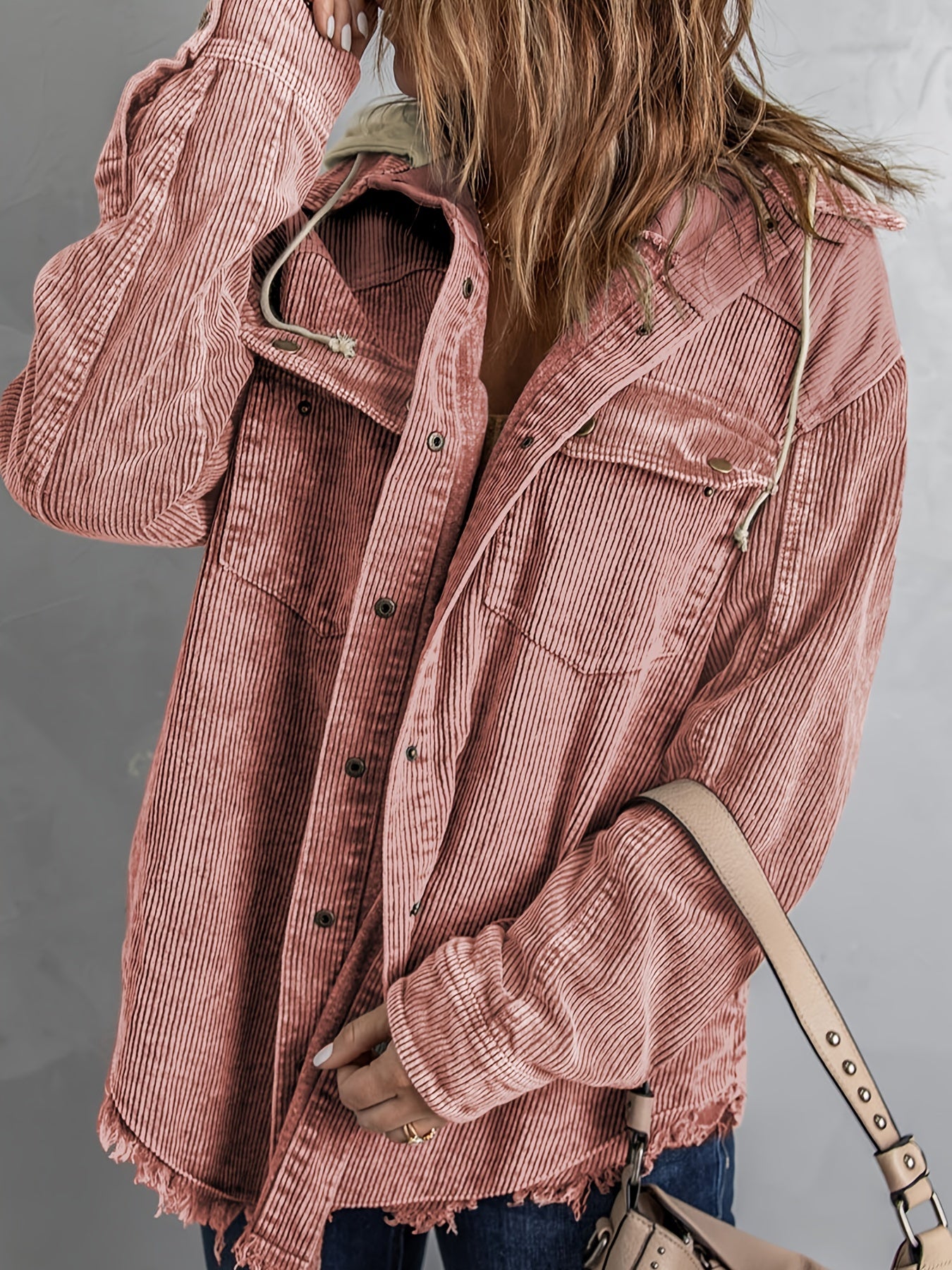 Casual Block Hooded Jacket for Women