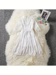 Kid Girls' Lace Dress Embroidery Dance Party Dress