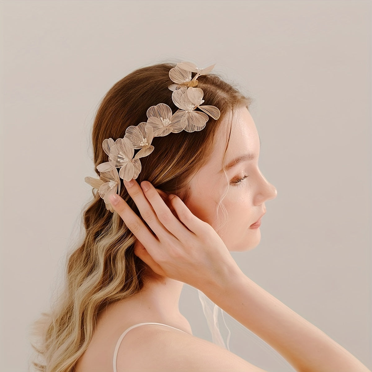 Bridal Flower Headpiece for Wedding Updo Hair Styling