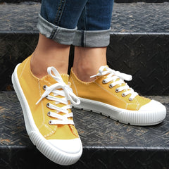 Solid Sneakers Women's Lace Up Casual Shoes Lightweight Soft And Comfortable