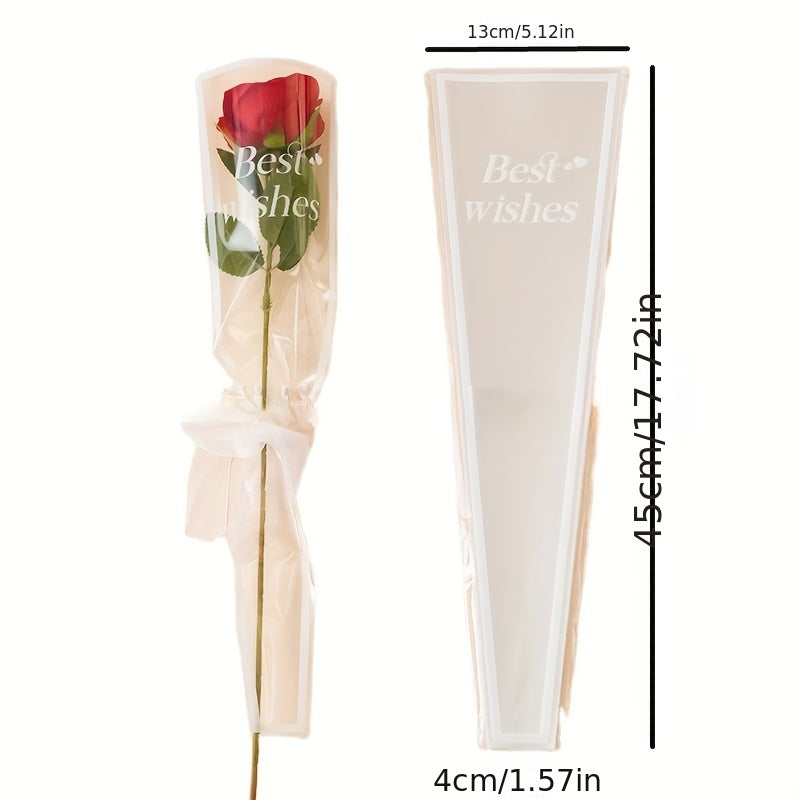 50pcs Transparent Flower Packaging Bag - Tanabata Bouquet Material
