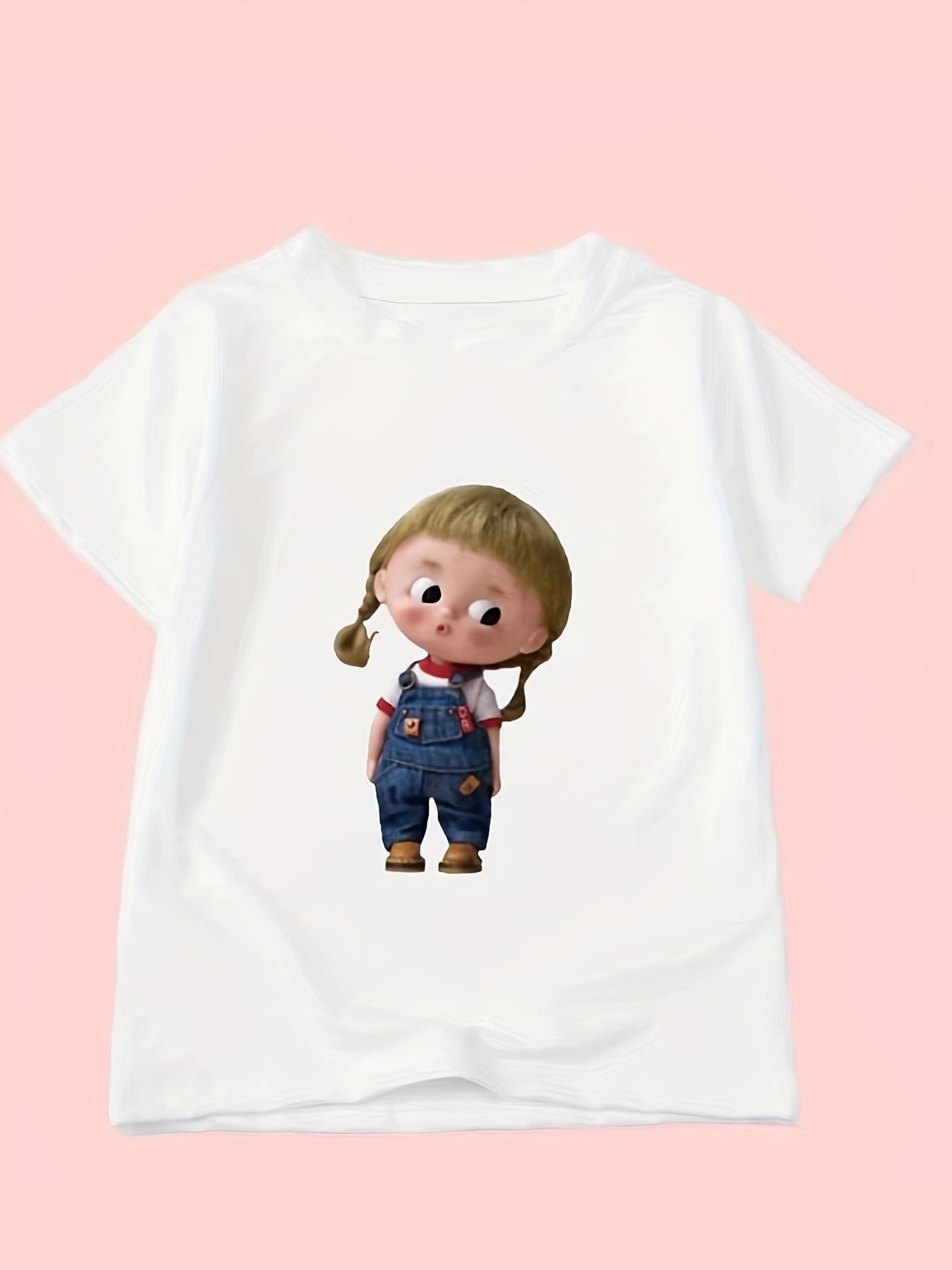 Girl's Cartoon Graphic T-shirt Casual Tee Top
