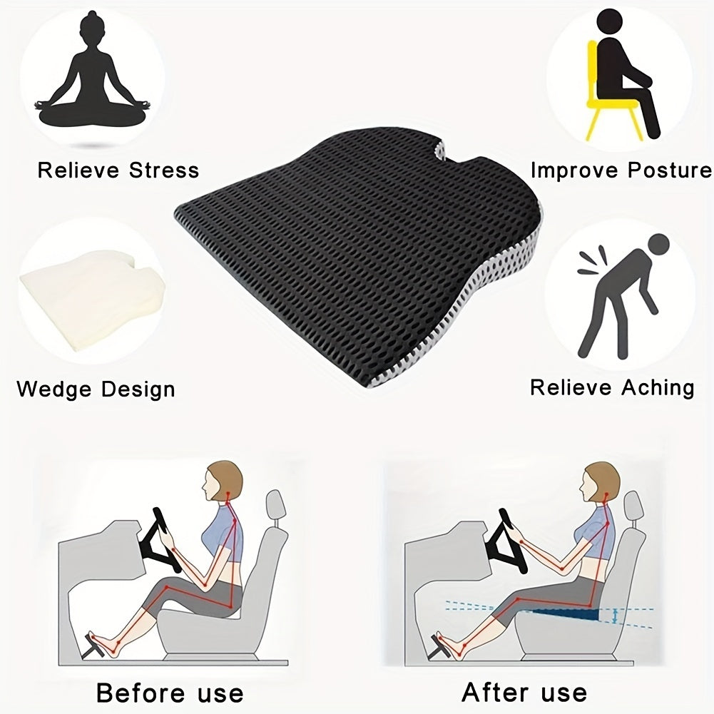 Memory Foam Car Wedge Seat Cushion for Support & Pain Relief