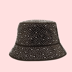Rhinestone Decor Bucket Hat Lightweight Solid Casual Sun Hat