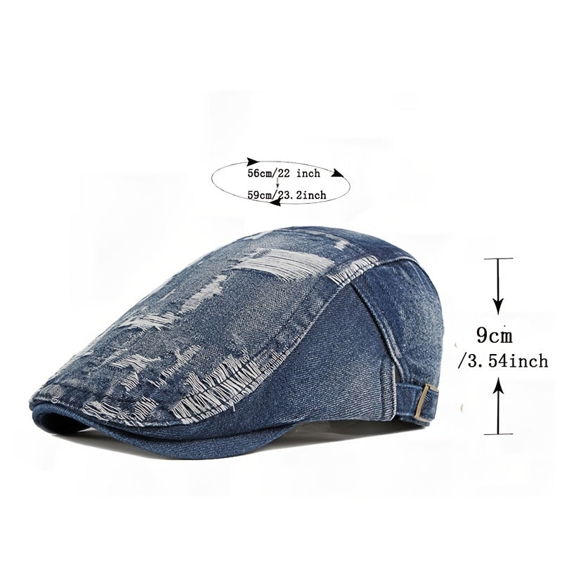 Vintage Denim Beret Wash Unisex Newsboy Hats Flat Driving Berets Hat