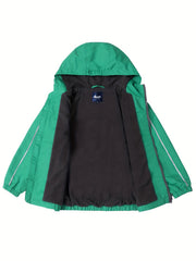 Kids Waterproof Hooded Jacket Athletic Thermal Fleece