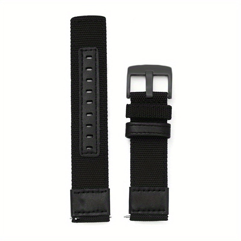 22mm Nylon Leather Watchband Sport Bracelet Quick Release Replacement Wristband