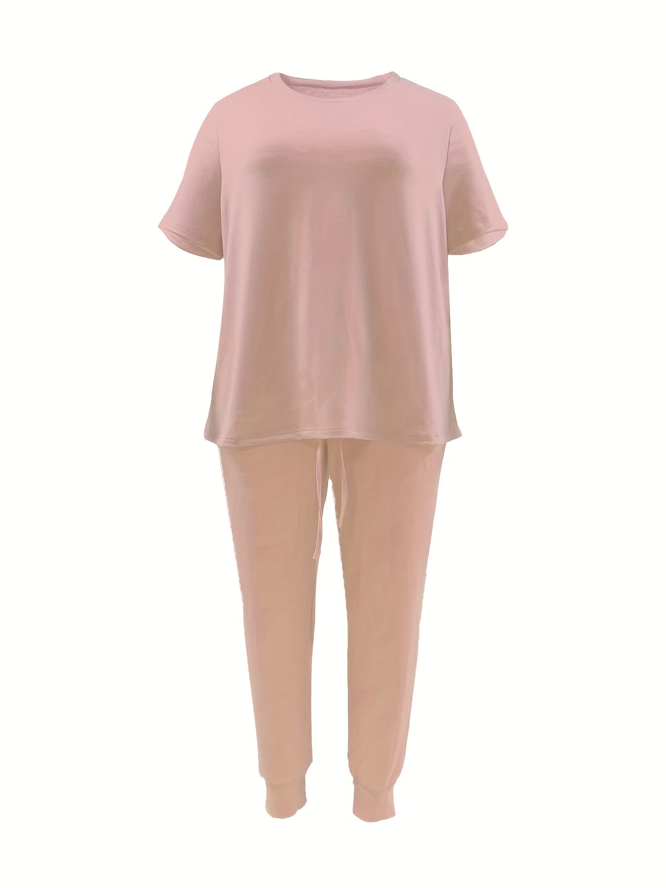 Solid Round Neck Tee & Joggers Set