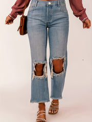 Women's High Waist Wide Leg Denim Pants
