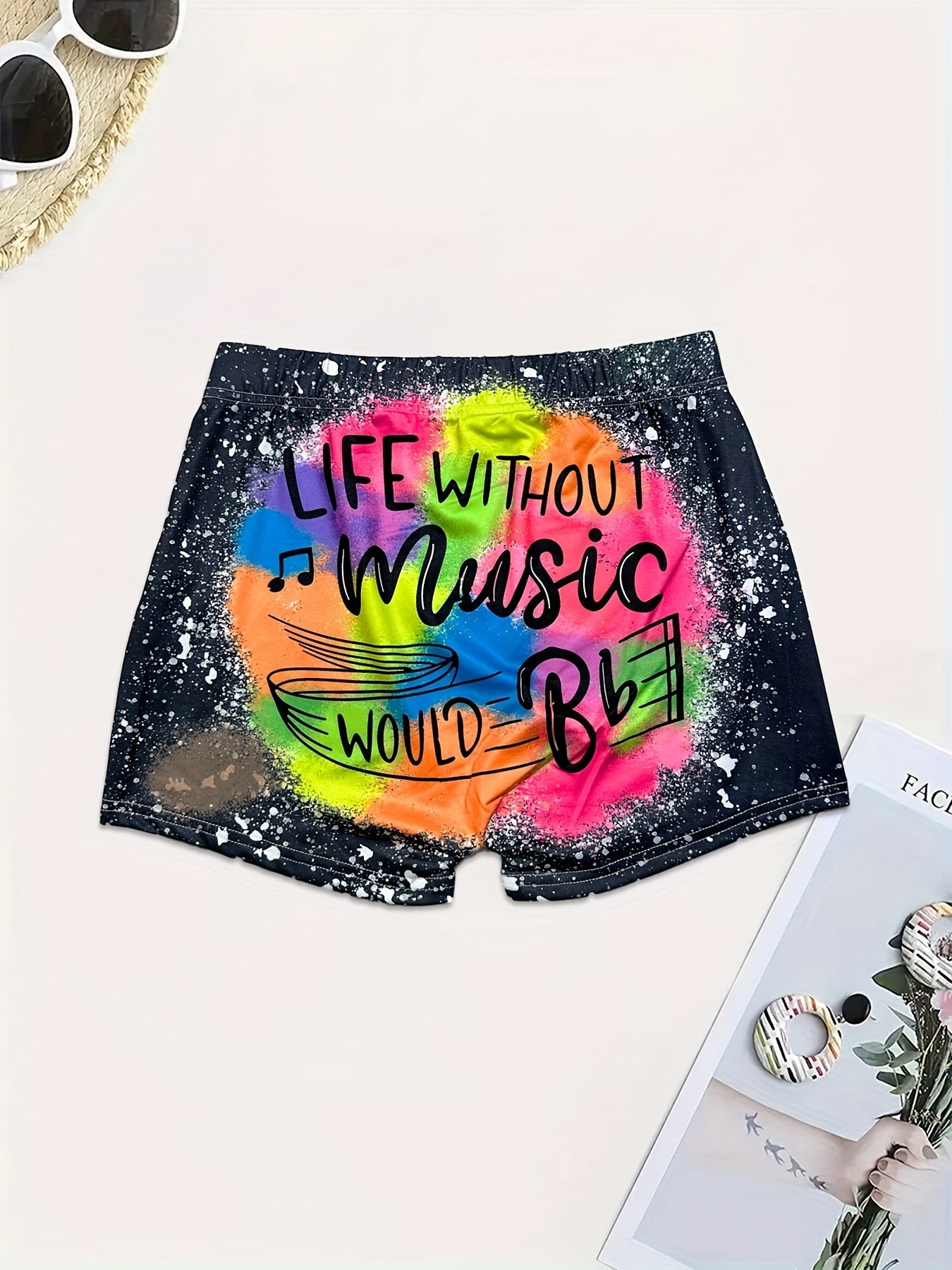 Letter Print Skinny Shorts for Women