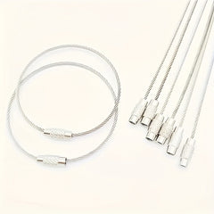 10pcs Stainless Steel Cable Keychain for Outdoor Travel