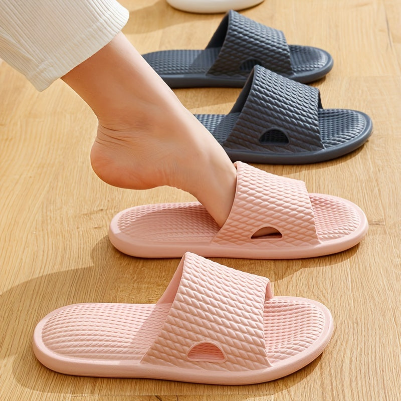 Women's Solid Pillow Slides Open Toe Non slip Home Slides
