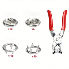 200pcs Metal Sewing Button and Snap Fastener Pliers Set