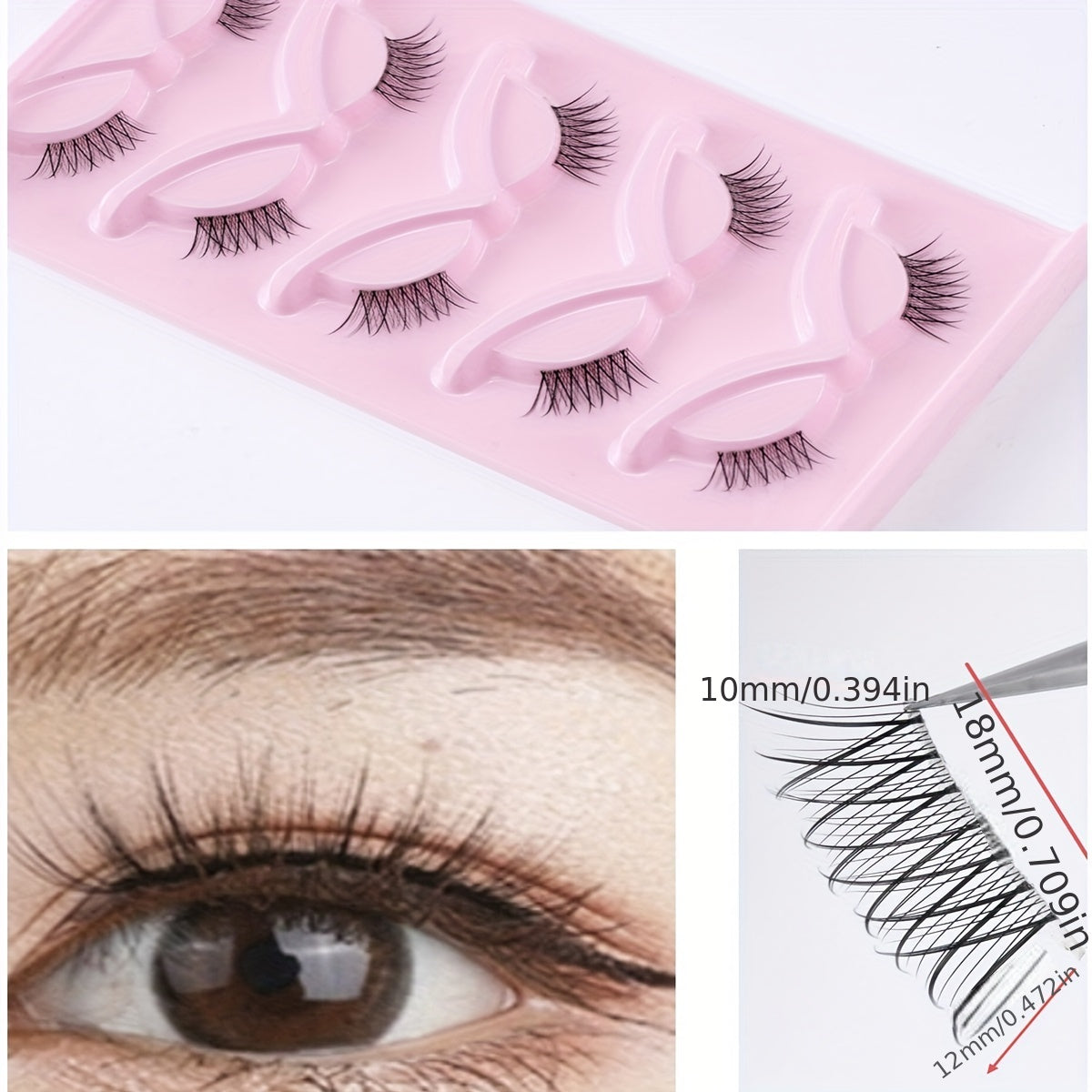 5 Pairs Half Eye False Eyelashes Natural Nude Makeup
