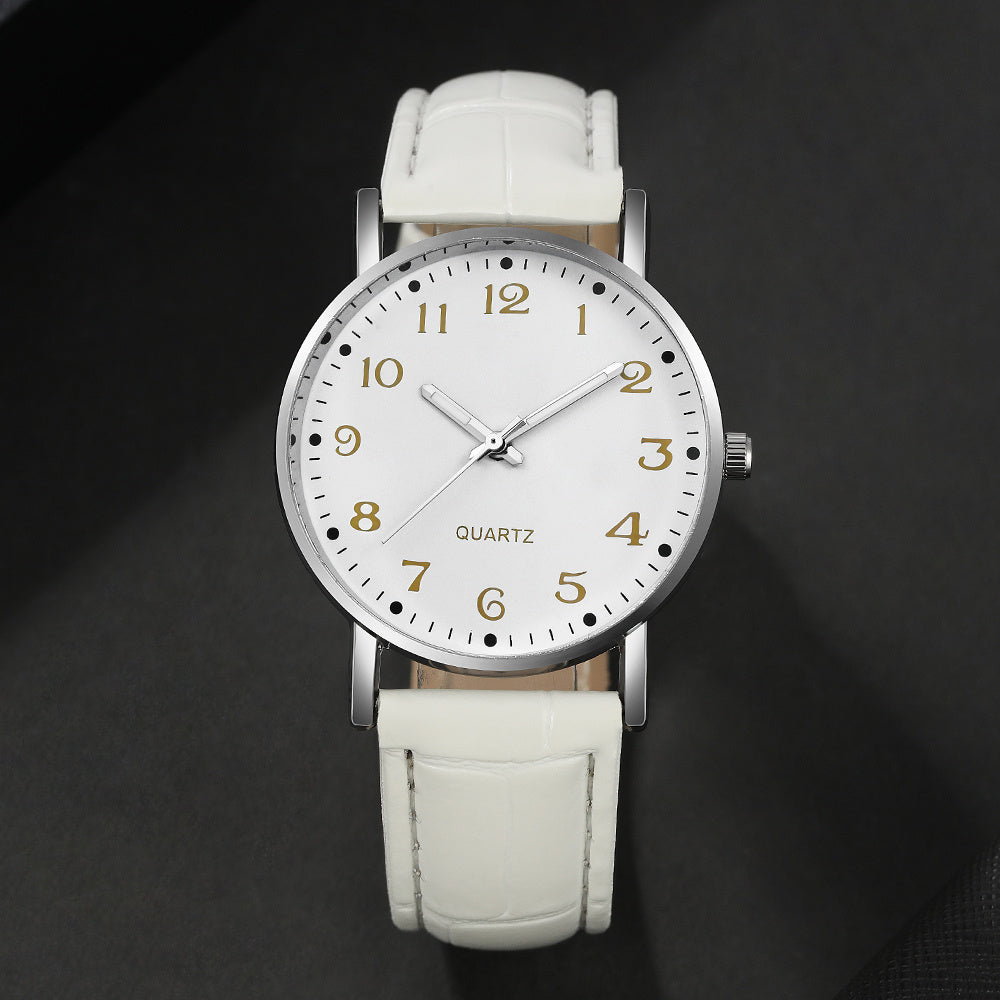 2pcs CAYON Unisex Quartz Watches Faux Leather Straps Stylish Alloy Case