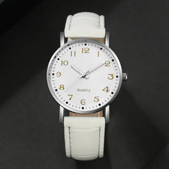 2pcs CAYON Unisex Quartz Watches Faux Leather Straps Stylish Alloy Case