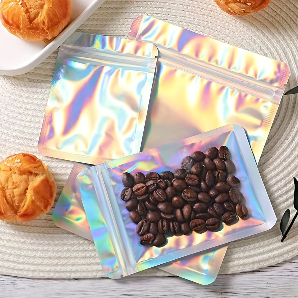 Resealable Metallic Foil Laser Packaging Bags - 50pcs/100pcs