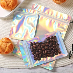 Resealable Metallic Foil Laser Packaging Bags - 50pcs/100pcs