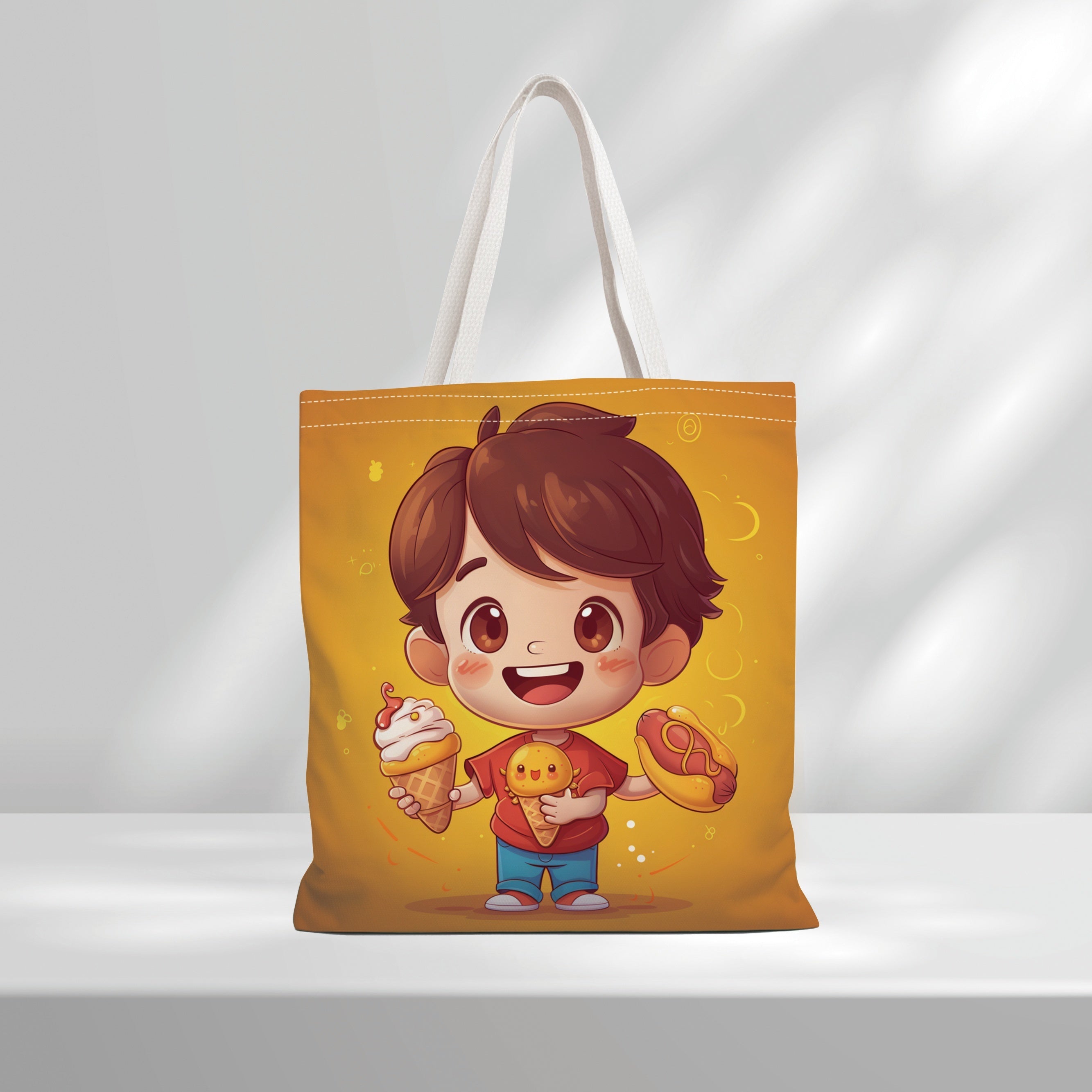 Cute Cartoon Dessert Print Tote Bag for Women