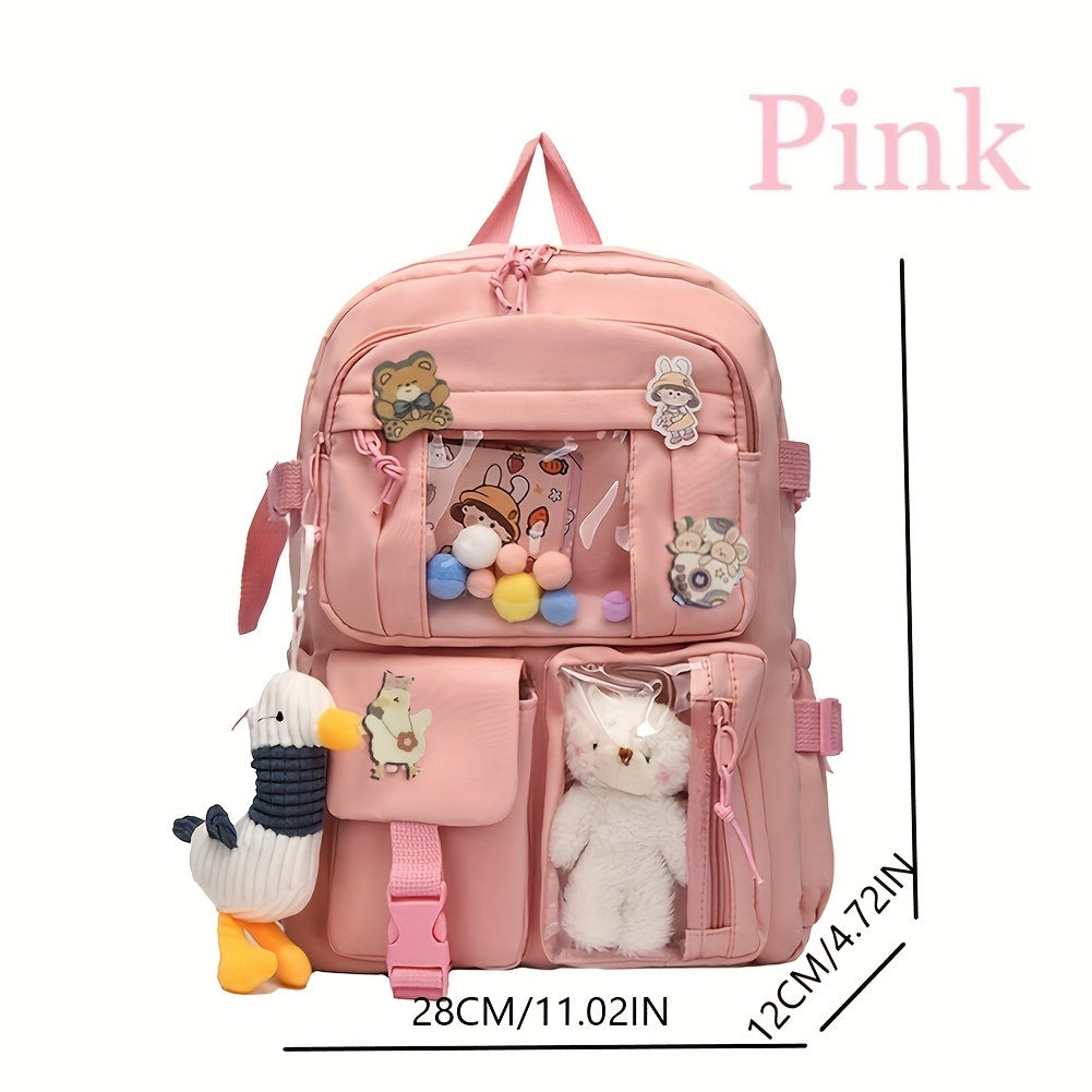 Waterproof School Backpack For Girls Four Badges