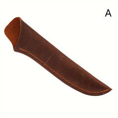 1pc Cowhide Leather Sheath For Straight Blade Knives