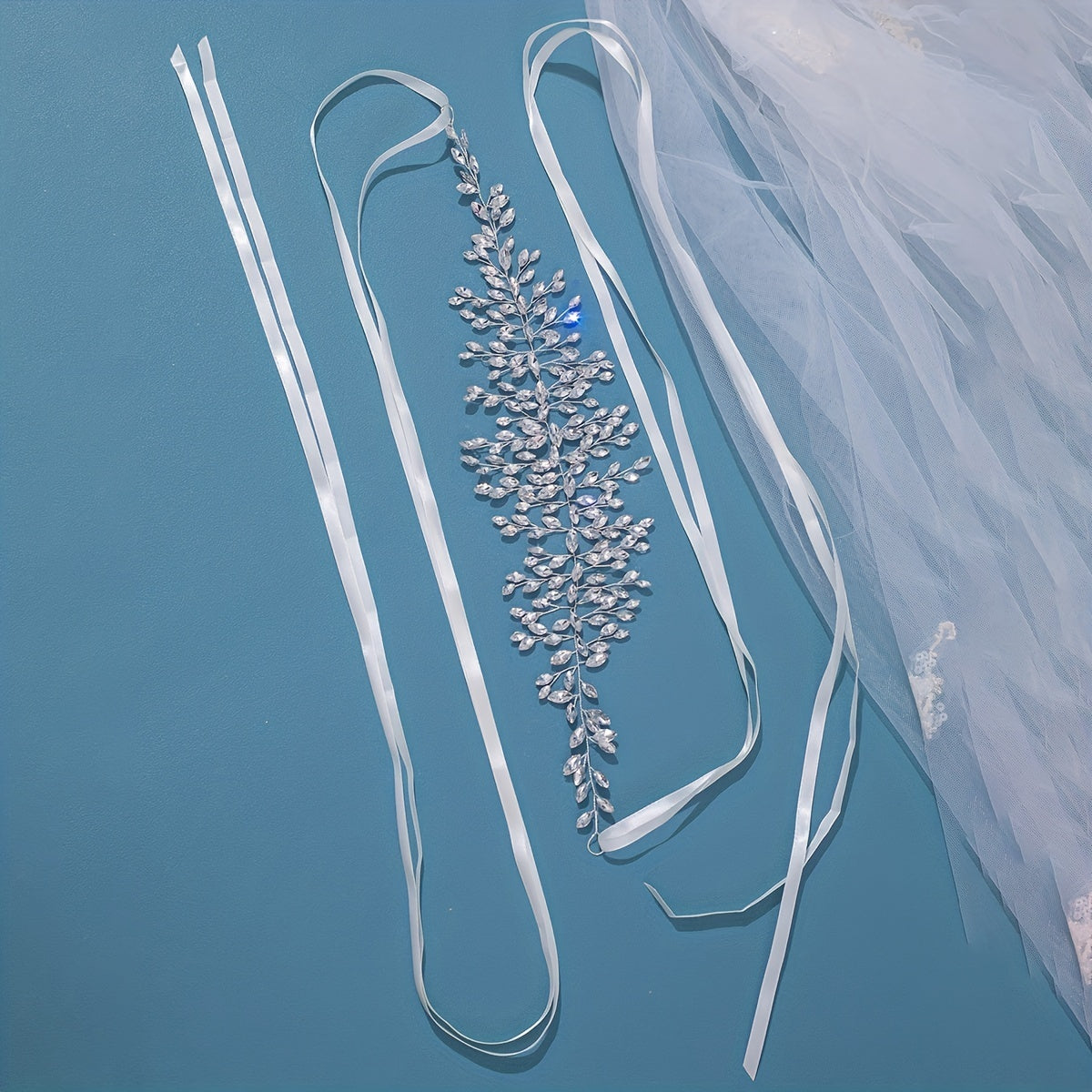 Children s Hair Accessories Princess Rhinestone Inlaid Streamer Headdress