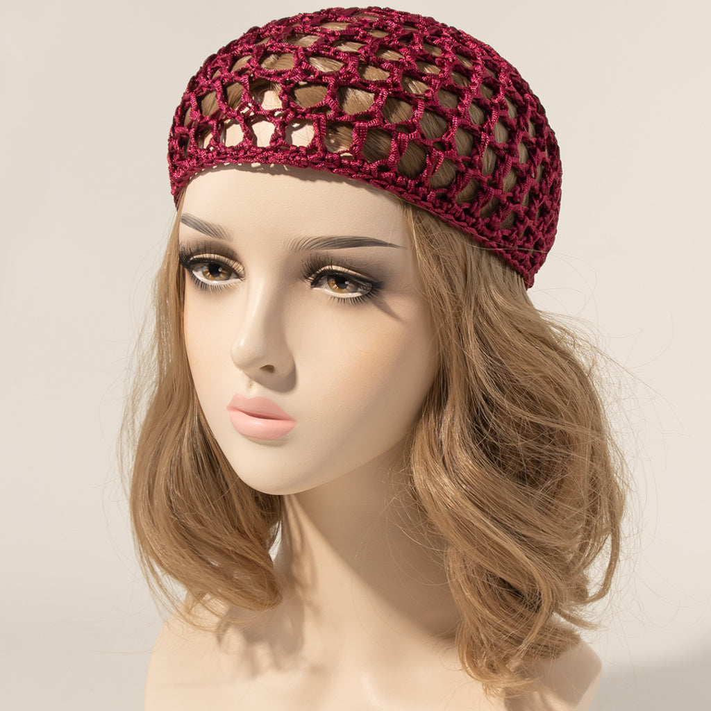 Mesh Crochet Hair Net Rayon Knit Snood Hat for Women Hairnet Snoods Cover