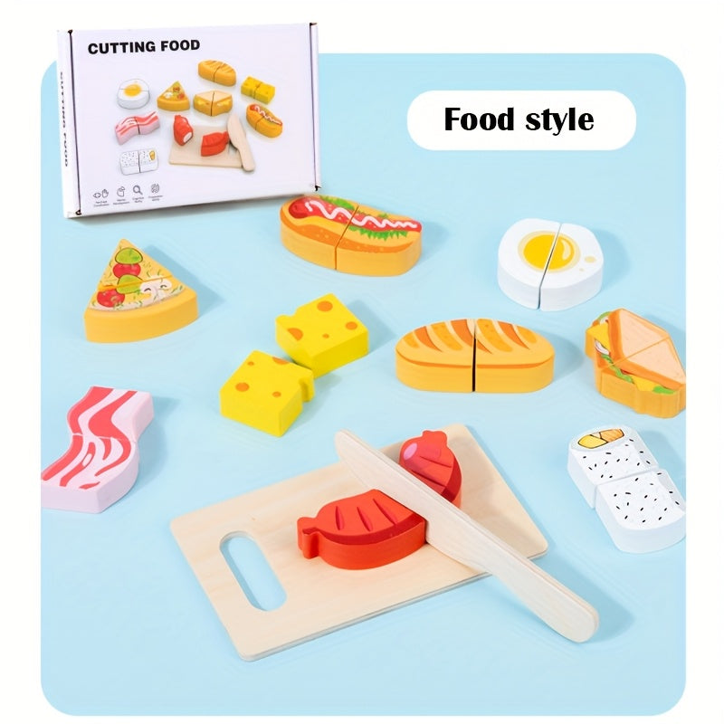 Kids' Kitchen Pretend Play Food Cutting Toy Set with Storage Bag