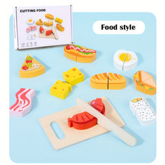 Kids' Kitchen Pretend Play Food Cutting Toy Set with Storage Bag