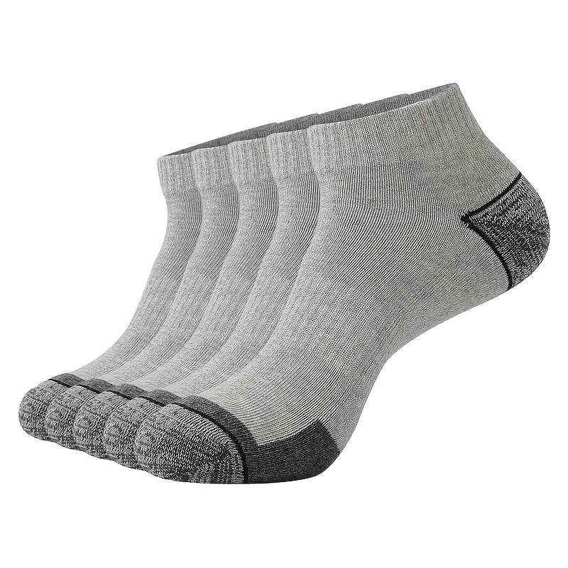 5 Pairs Men's Moisture Wicking Cushioned Socks For Running