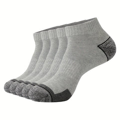5 Pairs Men's Moisture Wicking Cushioned Socks For Running