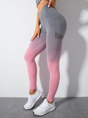 High Waist Ombre Yoga Pants, Fitness Leggings