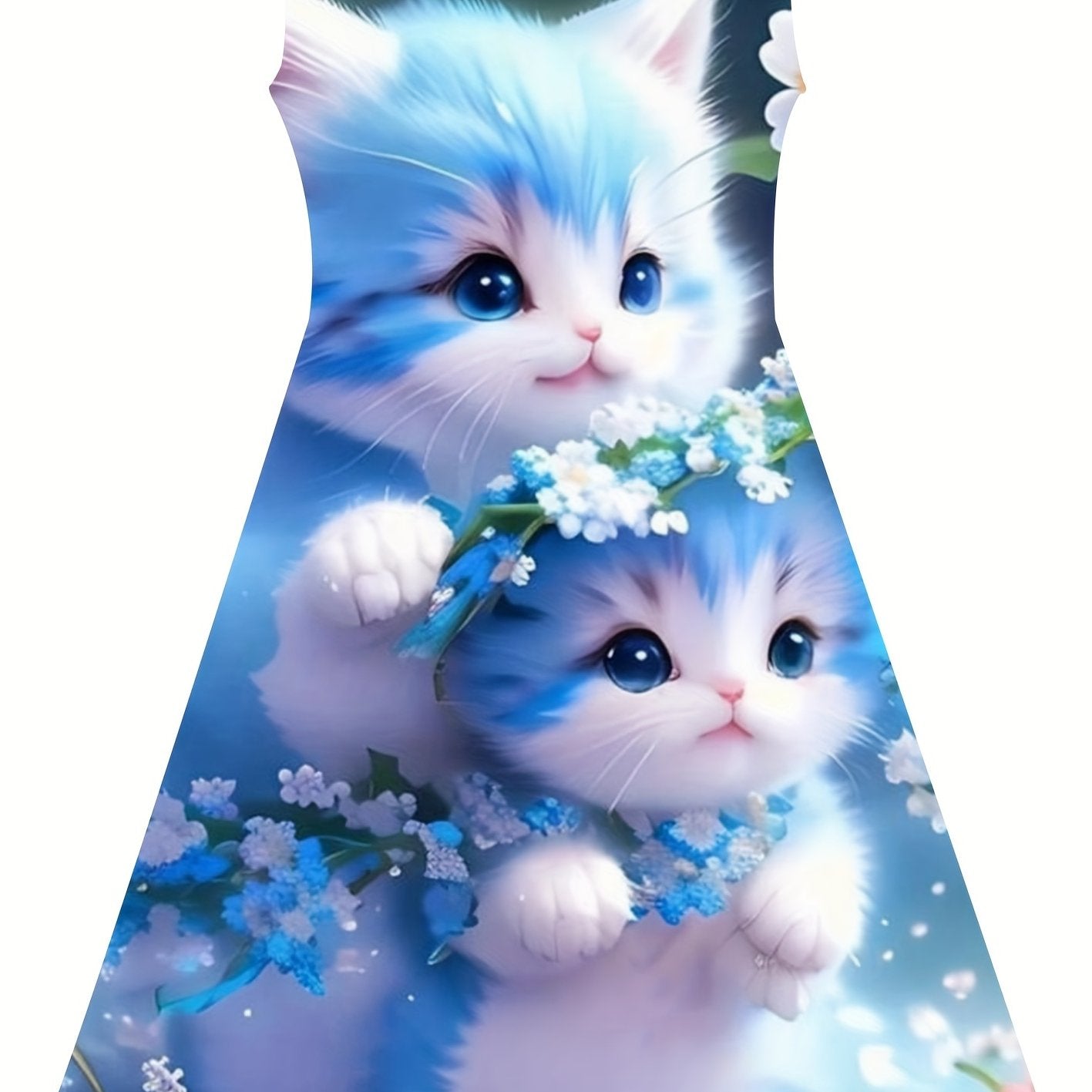 Floral Kitten Dress for Girls - Cute Summer Outfit