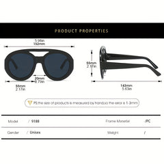 Oversized Top Bar Gradient Sunglasses Y2K