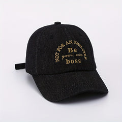 Washed Denim Peaked Cap Letter Pattern Sun Hat Baseball Cap