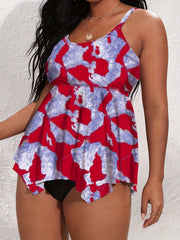Floral Print Tankini Set Women's 2pcs Swimsuit