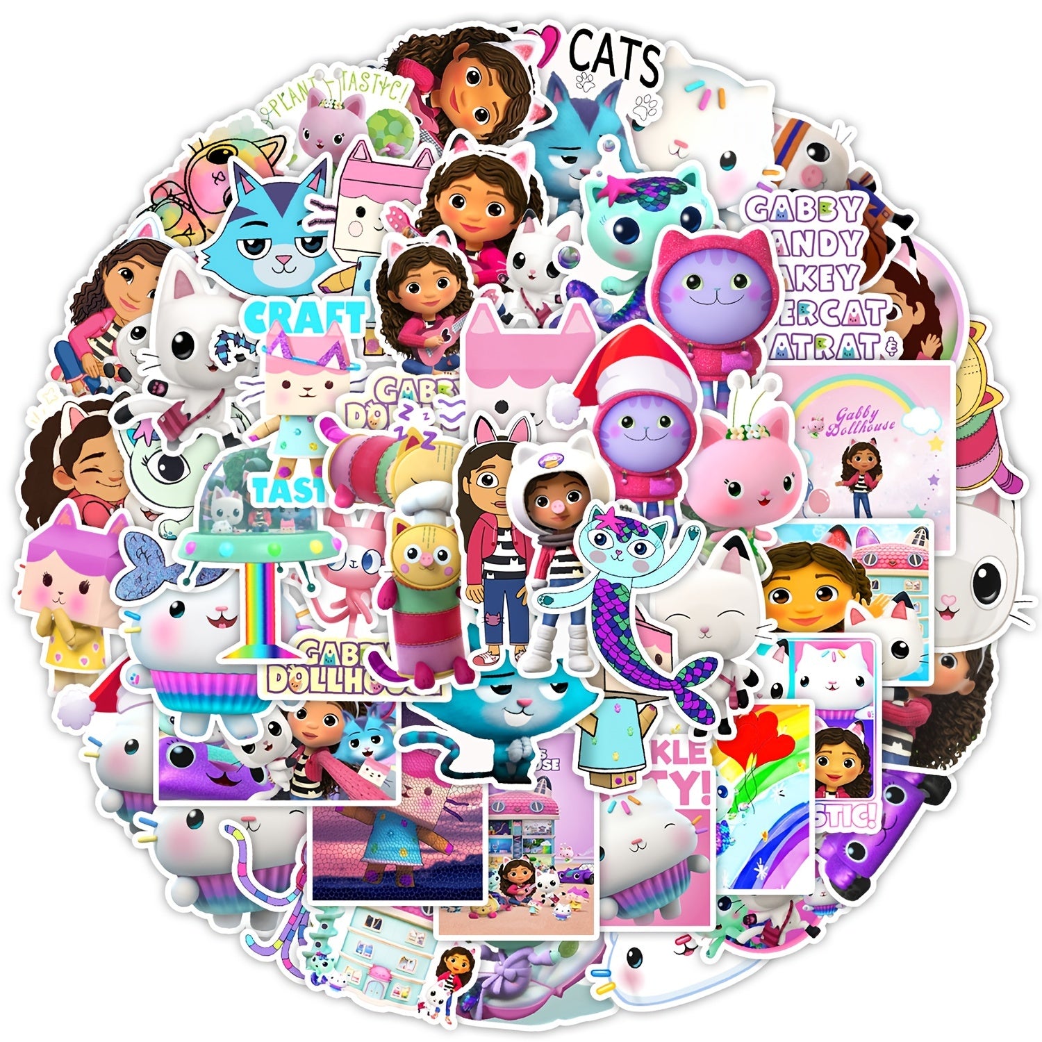50pcs Doll Doodle Waterproof Stickers for DIY Creative Toys & Gifts